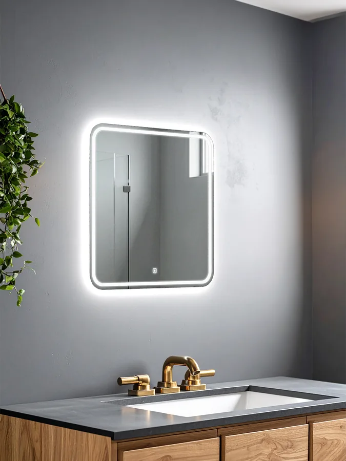 Зеркало ванной квадратное 50x50 см LED-подсветка