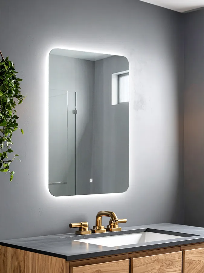 Зеркало для ванной вертикальное 55x75 см LED-подсветка