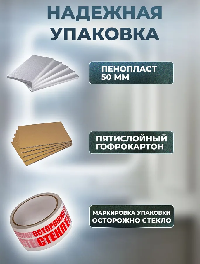 Зеркало ванной гримерное 60x60 см LED-подсветка + 7 светильников