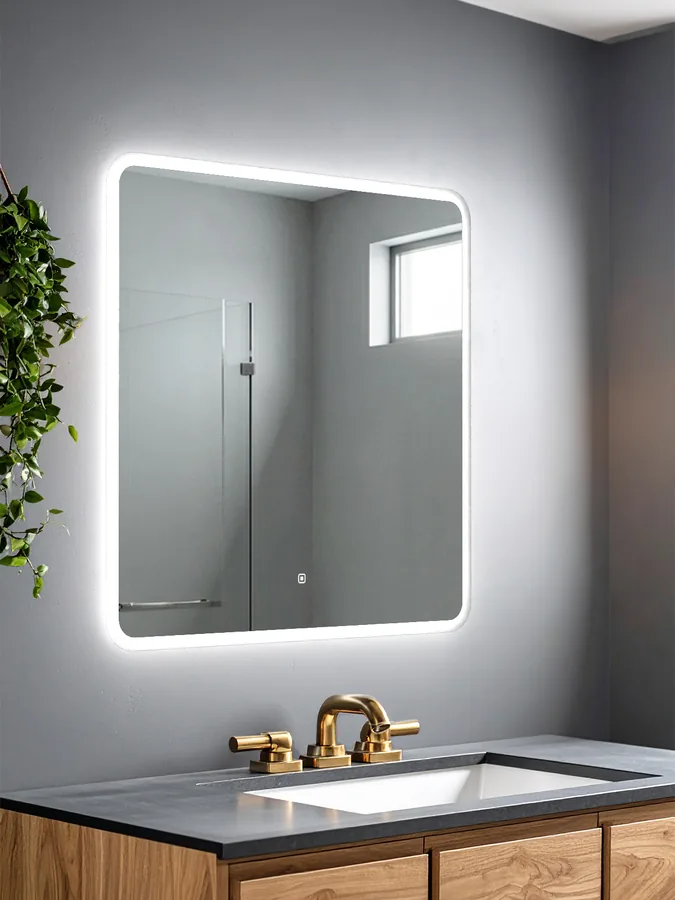 Зеркало ванной квадратное 75x75 см LED-подсветка